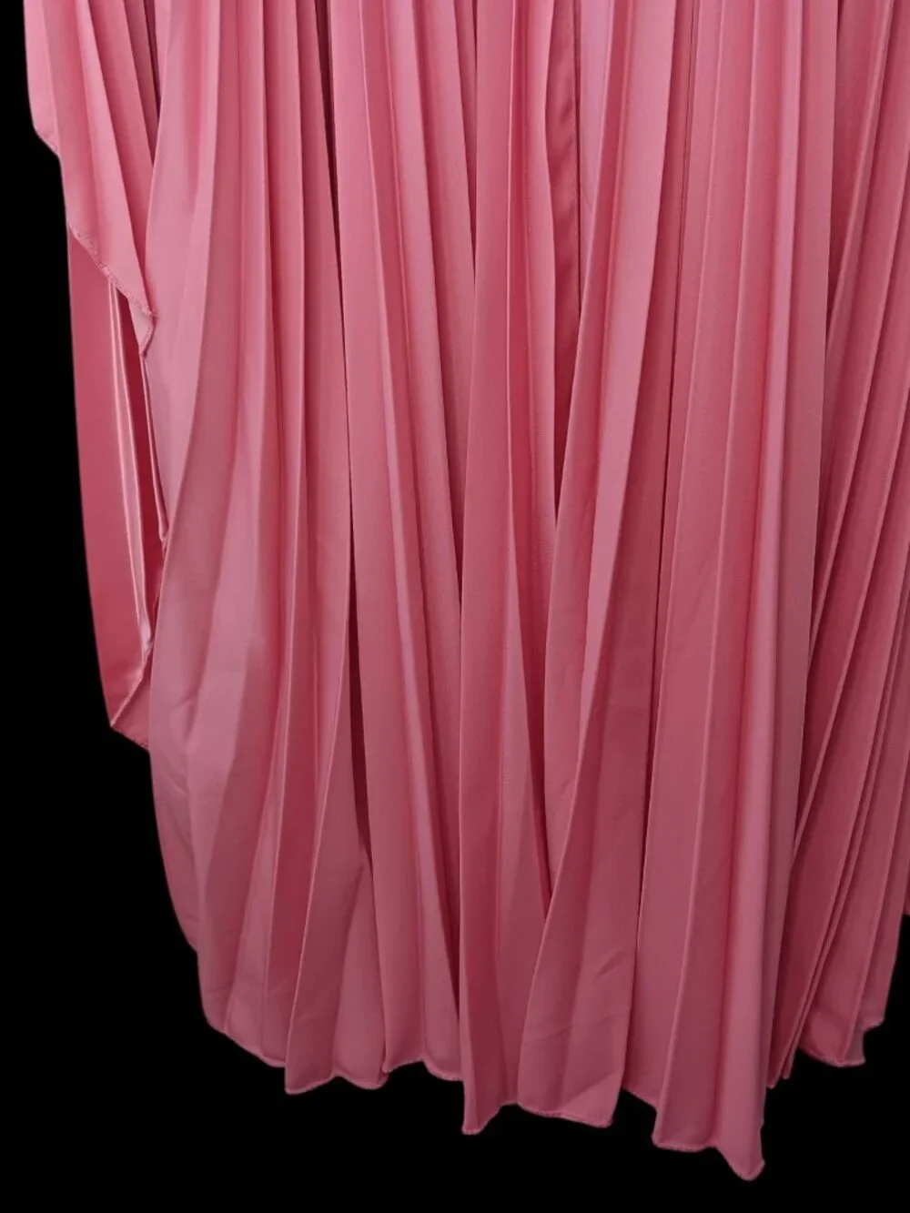NWT Mac Duggal 77007 Pink High-Low Pleated Dress Size 16W Wedding Guest Party - Picture 6 of 16